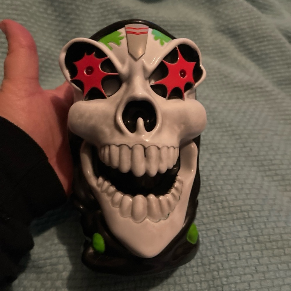 Monster Jam Grave Digger Truck 6" Plastic Light Up Cup Mug Reaper Skull Works!